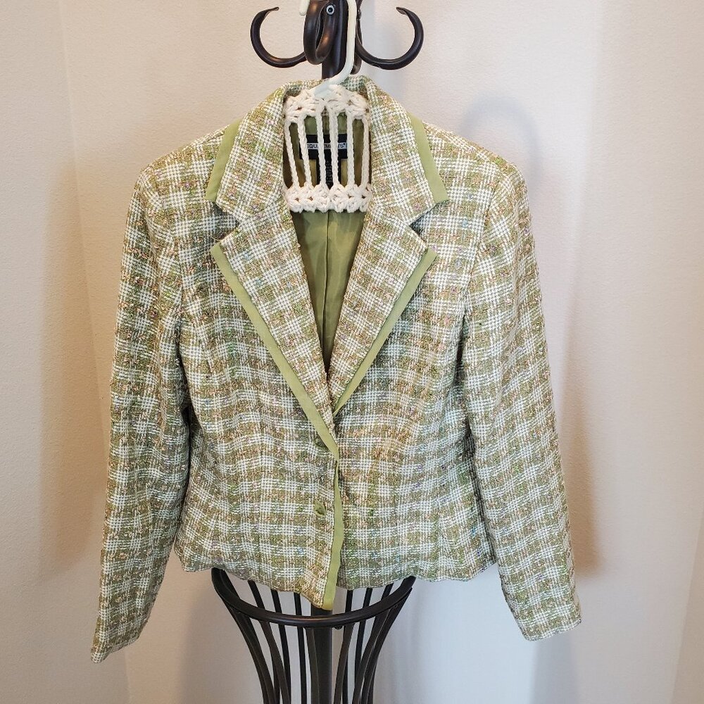 Vintage Requirements Women’s Jacket Light Green Long Sleeve Buttons Size 14